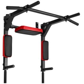 VEVOR Multifunctional Pull Up Bar, Wall Mounted Chin Up Bar Dip Station for Home Gym, Heavy Duty Steel Upper Body Workout Pull Ups, Power Tower Set Tr