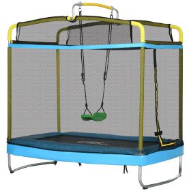 3-in-1 Trampoline for Kids, 6.9' Kids Trampoline with Net, Light Blue
