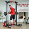 Smith Machine Power Rack with Pull Up Bar, Lat Pull Down System, Landmine, Squat Rack, Barbell Bar, for Home Gym