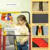 Kids Indoor Trampoline Combo with Safety Net Enclosure, Basketball Hoop, and Horizontal Bar, Red