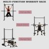 Squat Rack with Pull Up Bar Adjustable Weight Lifting Home Gym