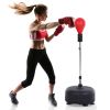 Punching Bag Free Standing w Boxing Gloves Height Adjustable Red
