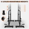 Dip Bar Station Set, 6 Level Adjustable Pull Up Bars, 1200lbs Heave Duty Parallettes Bars, Dip Station for Full Body Workout Fitness