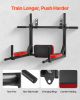 VEVOR Multifunctional Pull Up Bar, Wall Mounted Chin Up Bar Dip Station for Home Gym, Heavy Duty Steel Upper Body Workout Pull Ups, Power Tower Set Tr
