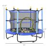 Kids Trampoline, 4.6 Feet with Safety Enclosure and Ball Pit, Blue, Indoor Play Equipment