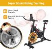 Black Stationary Bikes for Home Spin Indoor Exercise Bike with LCD Monitor and Comfortable Seat Cushion for Home Gym Cardio Fitness Training