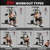 Home Gym System, Multifunction Workout Station with 100Lbs Weight Stack, 100Lbs Resistance for Full Body Workout Machine