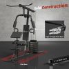 Home Gym System, Multifunction Workout Station with 100Lbs Weight Stack, 100Lbs Resistance for Full Body Workout Machine