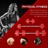 66lbs Dumbbell & Barbell Adjustable Set Two-In-One Strength Muscle Exercise Fitness Plate Bar Clamp Rod for Home Gym