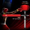 4-in-1 Boxing Punching Bag Stand with 2 Speedballs, 360° Relax Bar, & PU-Wrapped Bag & Adjustable Height, Red