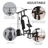Home Gym Station Multifunction Fitness Workout Bench Black Comprehensive Exercise Hub 58.25L x 42.5W x 81.5H