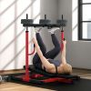 Vertical Leg Press Machine with Adjustable Leg, Back and Head Positions, Olympic Plate Compatible, Red